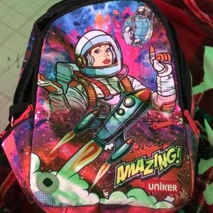Uniker bookbag with a female Astronaut